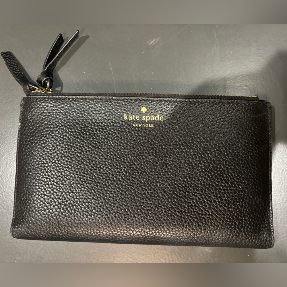 Black Kate Spade Double Zip Wallet